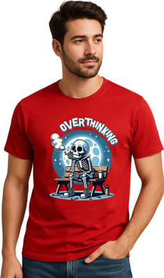 KMBCO Printed Men Round Neck Red T-Shirt
