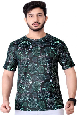 UD FABRIC Graphic Print Men Round Neck Light Blue T-Shirt