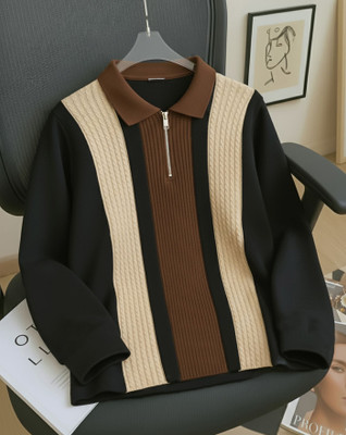 AUSK Full Sleeve Striped Men Sweatshirt