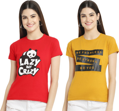 Tromko Printed Women Round Neck Multicolor T-Shirt