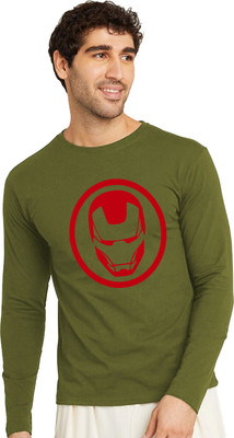 OrrganicChics Printed Men Round Neck Green T-Shirt