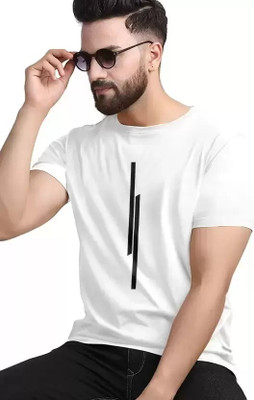 REVIZO Printed Men Round Neck White T-Shirt