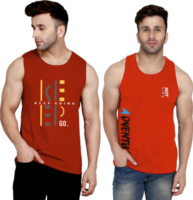 SLOWLORIS Printed Men Round Neck Maroon, Red T-Shirt
