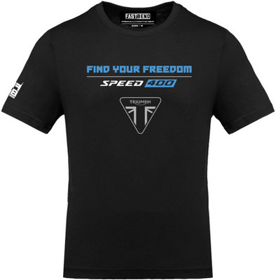 FastBend Printed Men Round Neck Black T-Shirt