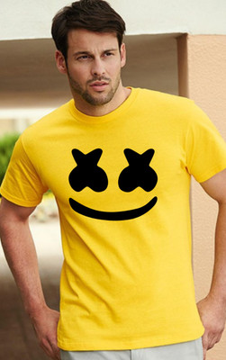 Styles Edict Printed Men Round Neck Yellow T-Shirt