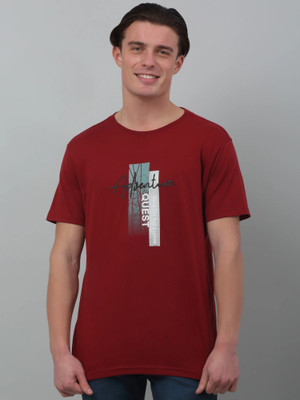CANTABIL Printed Men Round Neck Red T-Shirt