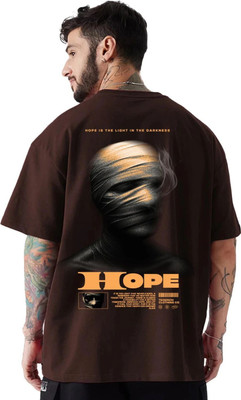 HADAR Graphic Print Men Round Neck Brown T-Shirt