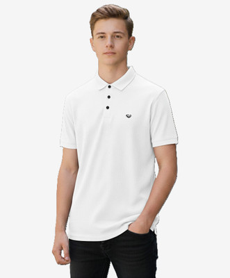 APPLEBOYZ Self Design Men Polo Neck Maroon T-Shirt