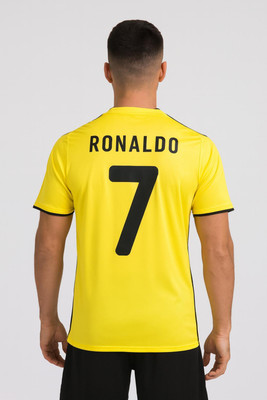 yclothy Printed Men Polo Neck Yellow T-Shirt