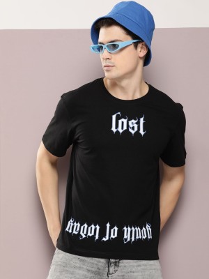 Kook N Keech Typography Men Round Neck Black T-Shirt