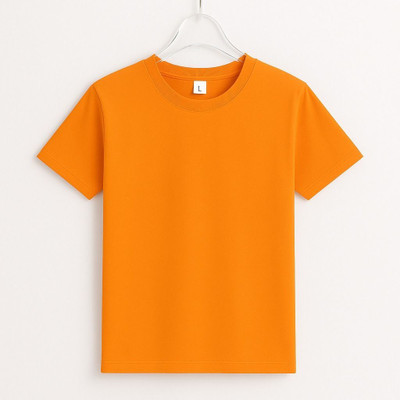 SONI BROS Solid Men Round Neck Orange T-Shirt