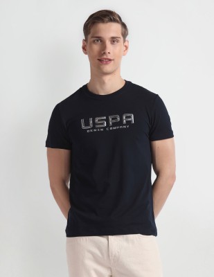 U.S. Polo Assn. Denim Co. Typography Men Round Neck Blue T-Shirt