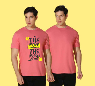 WOOSTRO Printed Men Round Neck Multicolor T-Shirt