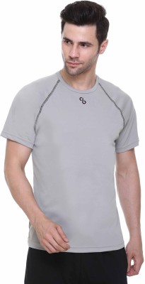 Colors & Blends Solid Men Round Neck Grey T-Shirt