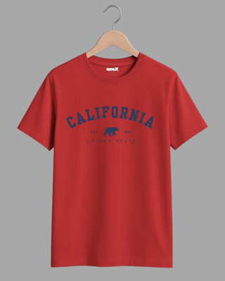 anax authentic Typography Men Round Neck Red T-Shirt