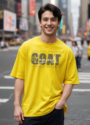 Smartees Printed Men Round Neck Yellow T-Shirt