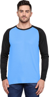 TQH Solid Men Round Neck Light Blue T-Shirt