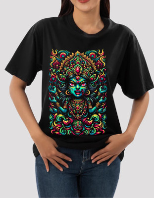 sova legacy Printed Women Round Neck Black T-Shirt