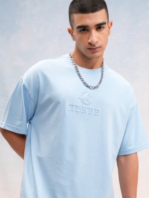 HIGHLANDER Printed Men Round Neck Blue T-Shirt