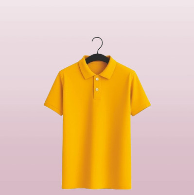 CHHOKRAMART Solid Men Polo Neck Yellow T-Shirt