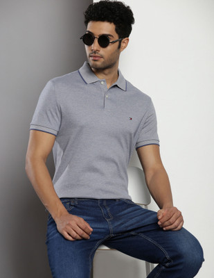 TOMMY HILFIGER Solid Men Polo Neck White T-Shirt