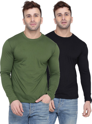 Kroptee Solid Men Round Neck Multicolor T-Shirt