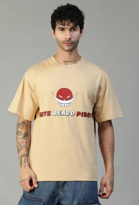 Dili Clothing Printed Men Round Neck Beige T-Shirt