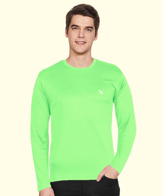 FTX Solid Men Round Neck Green T-Shirt