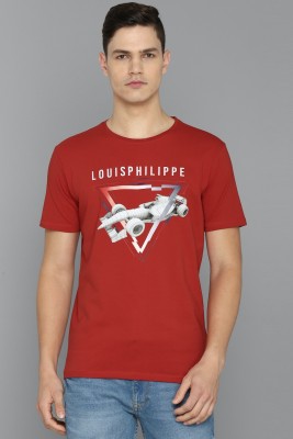 LOUIS PHILIPPE Printed, Typography Men Round Neck Red T-Shirt