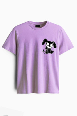 Reeogi Enterprises Printed Men Crew Neck Purple T-Shirt