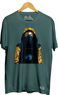 THE PRINT PLATTER Graphic Print Men Round Neck Dark Green T-Shirt