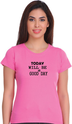 APEX Graphic Print Women Round Neck Pink T-Shirt