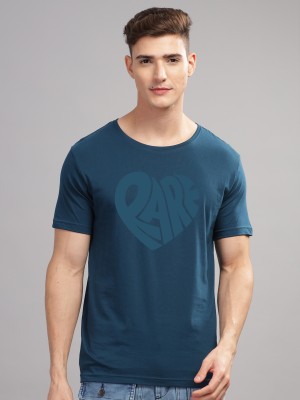 ADRO Printed Men Round Neck Blue T-Shirt