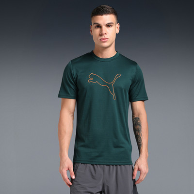PUMA Printed Men Round Neck Green T-Shirt