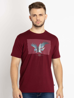 Status Quo Graphic Print Men Round Neck Red T-Shirt