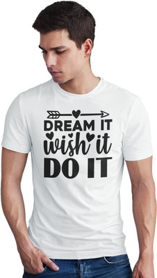 Seek Buy Love Printed Men Round Neck White T-Shirt