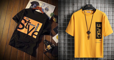 Axxitude Printed Men Round Neck Yellow T-Shirt