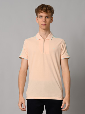 KILLER Solid Men Polo Neck Pink T-Shirt