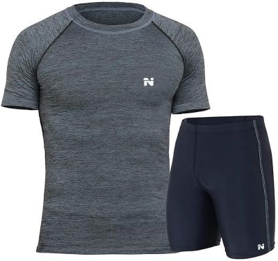 NINQ Sporty Men Round Neck Grey T-Shirt