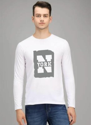 ElecTro Fashion Printed Men Round Neck White T-Shirt