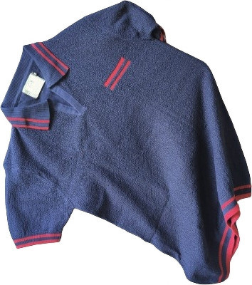 higglerr Self Design Men Polo Neck Navy Blue T-Shirt