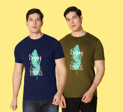 WOOSTRO Typography Men Round Neck Multicolor T-Shirt