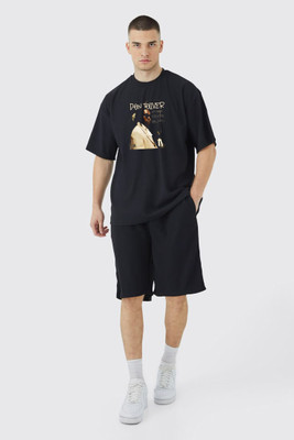 Stitchmeashirt Printed Men Round Neck Black T-Shirt