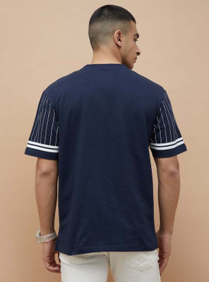 Fame Forever by Lifestyle Printed Men Crew Neck Blue T-Shirt