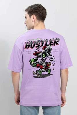 Clickwell Trend Printed Men Round Neck Purple T-Shirt