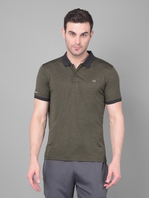 Force NXT Solid Men Polo Neck Green T-Shirt