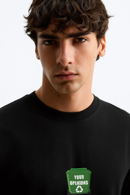 Teesverse Graphic Print Men Crew Neck Black T-Shirt