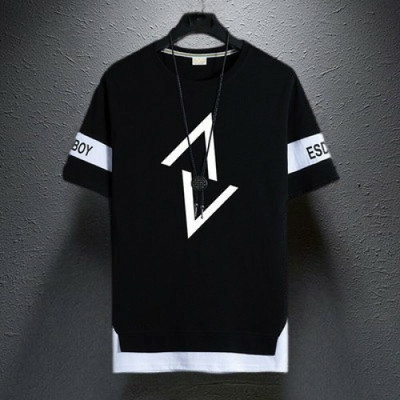 NB NICKY BOY Typography Men Round Neck White, Black T-Shirt