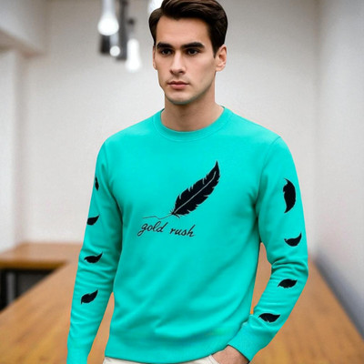 Autna Printed Men Round Neck Green T-Shirt