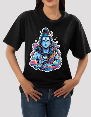 sova legacy Printed Women Round Neck Black T-Shirt